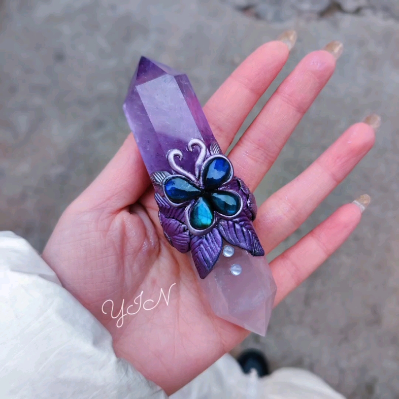 手工迷你女巫水晶魔杖