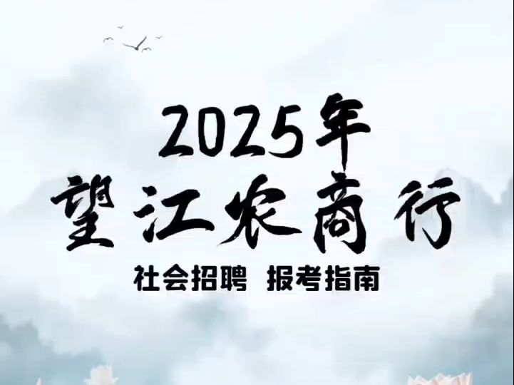 2025年望江农商行社会招聘报考指南哔哩哔哩bilibili