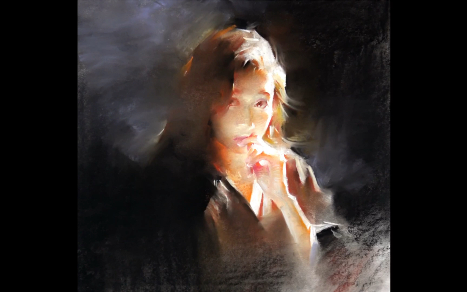 逆光女孩色粉过程