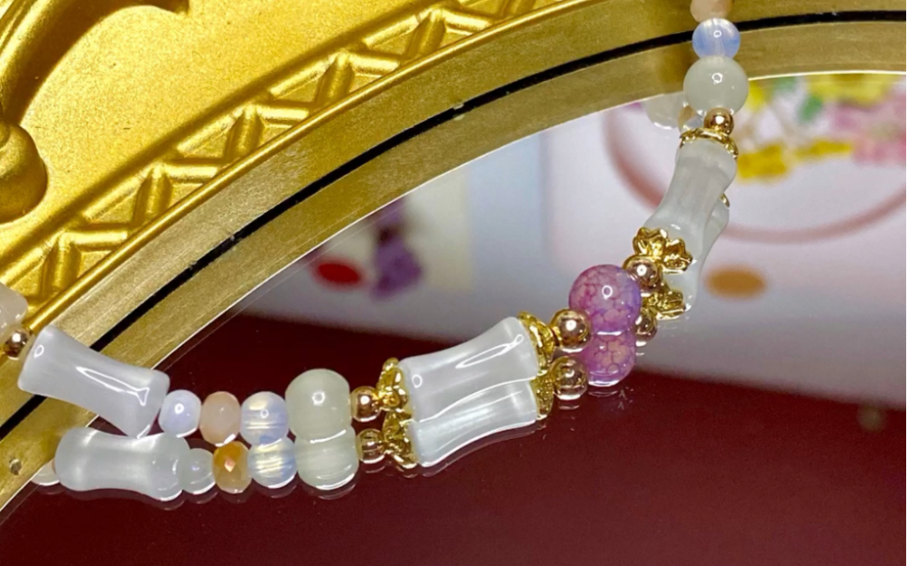 竹节串珠手链,中式温柔风