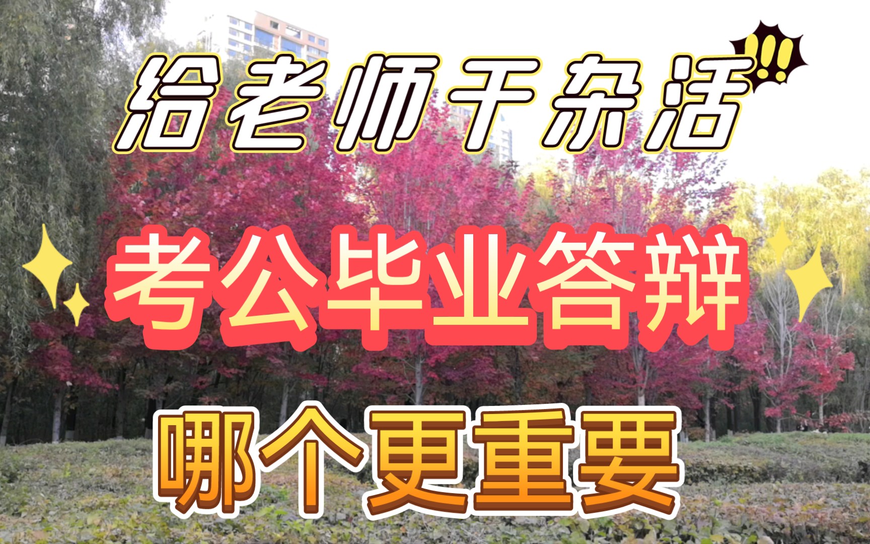 给老师干杂活可以,但是不能影响考公毕业论文写作,这应该是一个原则.哔哩哔哩bilibili