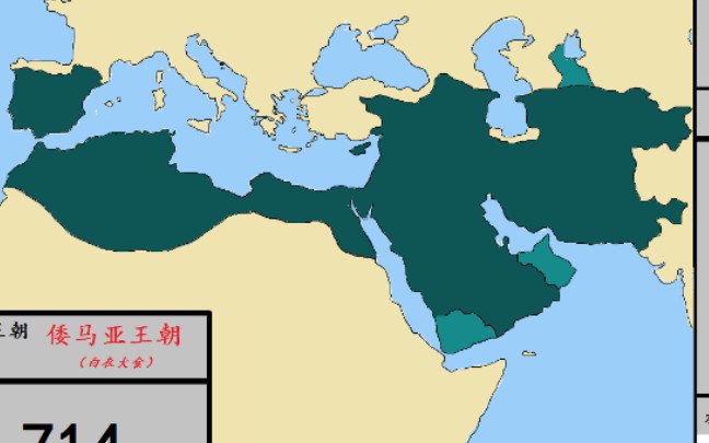 [图]【历史地图】阿拉伯帝国(即正统哈里发与白、黑衣大食)：每年