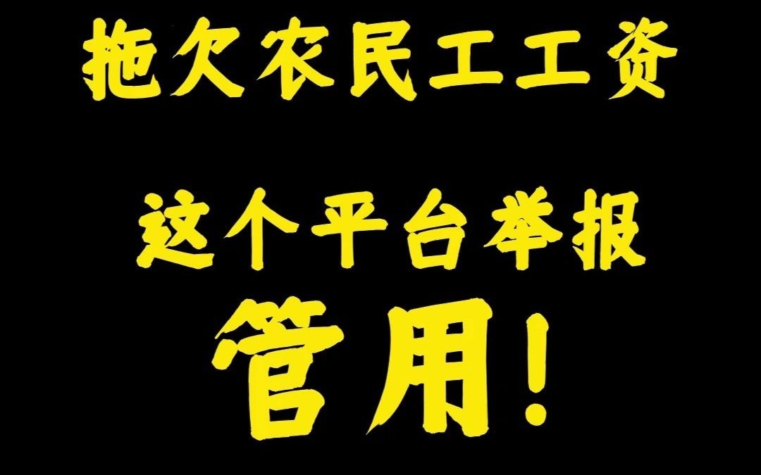 拖欠农民工工资,这个平台举报,管用!哔哩哔哩bilibili