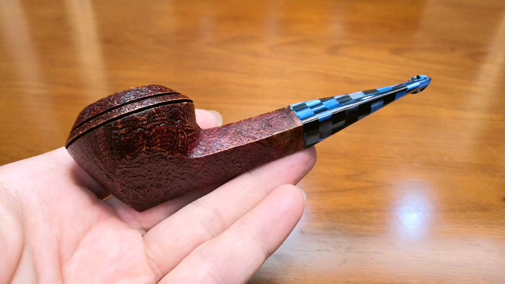 2022年度收藏级jefferson手工制作石楠木烟斗 喷砂双腰线牛头犬直斗