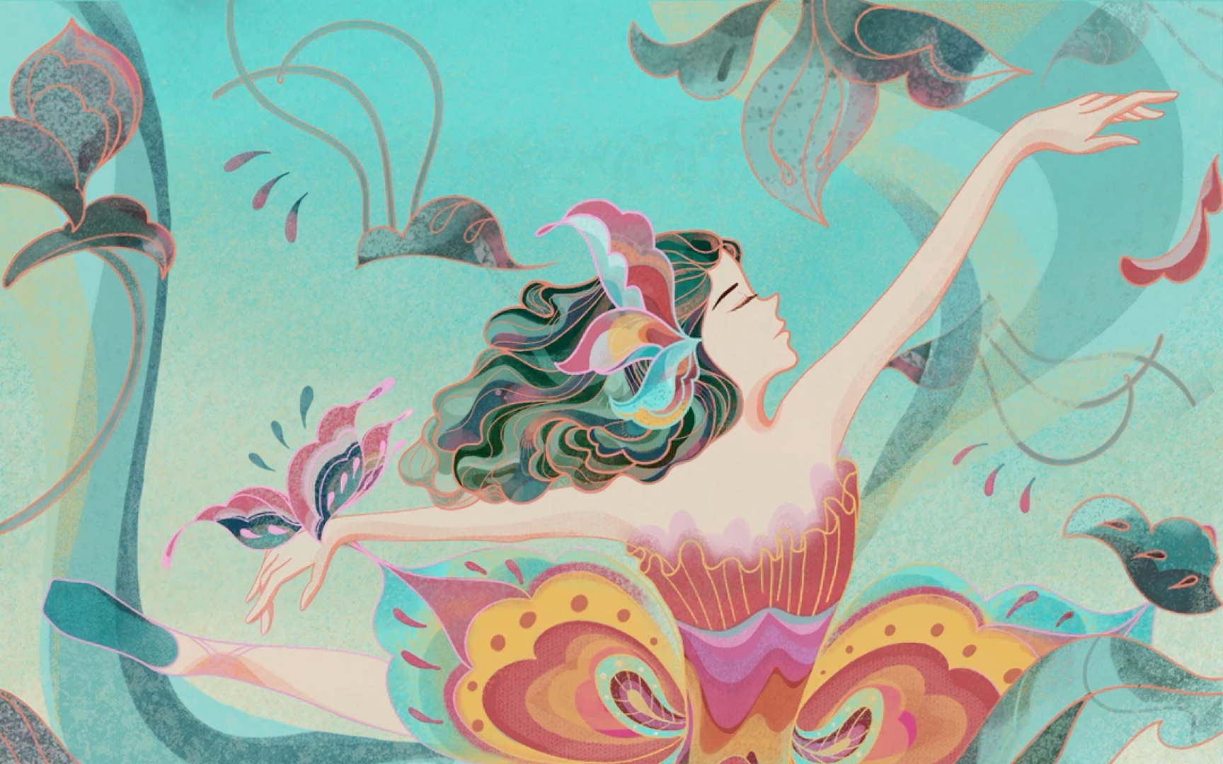 插画练习 芭蕾女孩