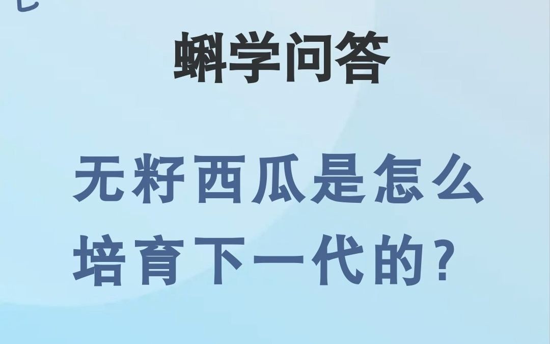 蝌学问答|无籽西瓜是怎么培育下一代的?哔哩哔哩bilibili