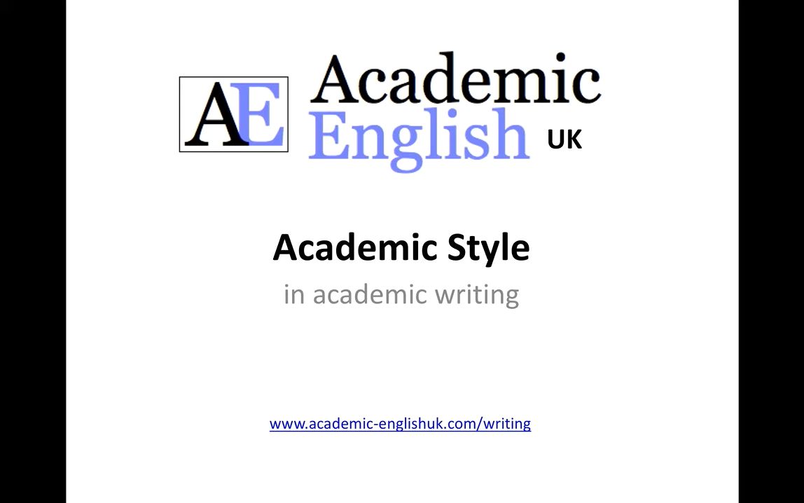 [图]【油管搬运】Academic Style (Academic Writing) 学术论文写作风格