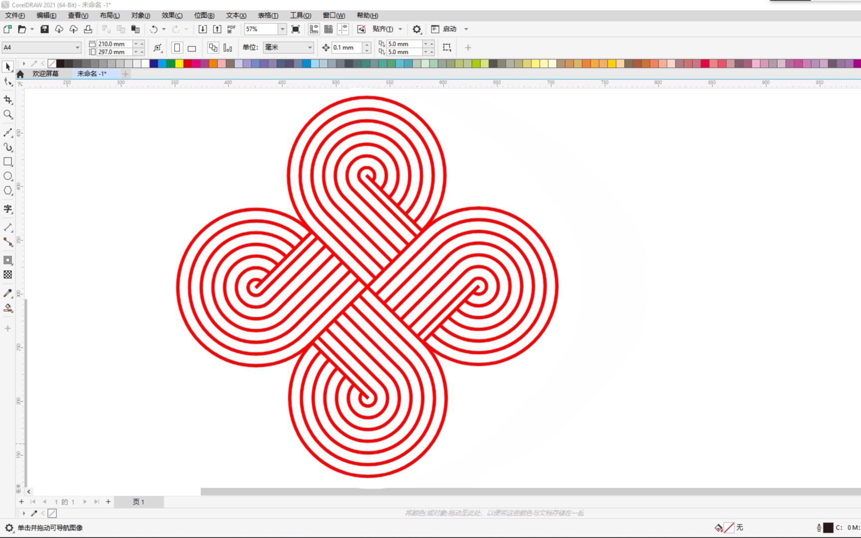 【平面设计=cdr绘制中国结图形