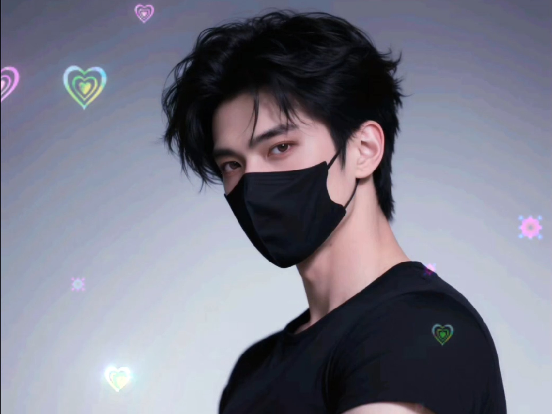 一眼沦陷#口罩眼神杀#黑色系#帅哥