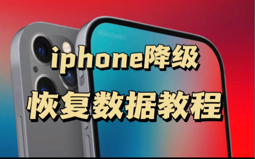 iphone降级恢复数据教程,解决因版本过高无法恢复备份难题哔哩哔哩bilibili