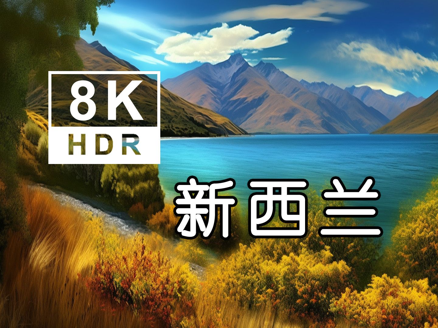 [图]8K臻彩 HDR 60fps 迷人新西兰，雄伟山川、蔚蓝湖泊，构成自然之美的完美画卷。