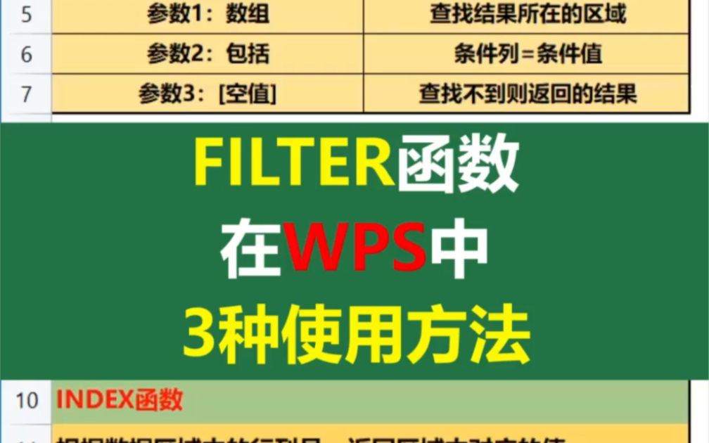 在WPS中,你是怎么使用FILTER函数的?哔哩哔哩bilibili