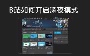 Download Video: 【插件】B站如何开启暗黑模式？