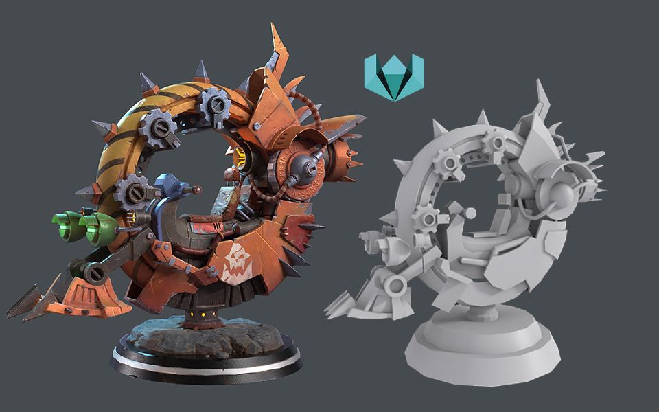 【3dmax建模】次世代游戏场景道具"马达轮"模型制作,卡线布线技巧,零