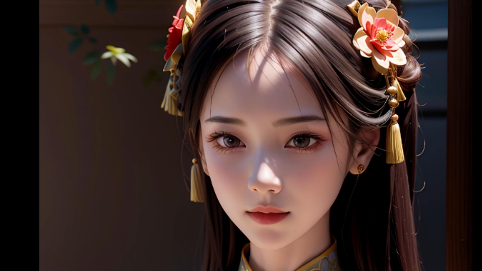 ai绘画分享:国风清纯少女