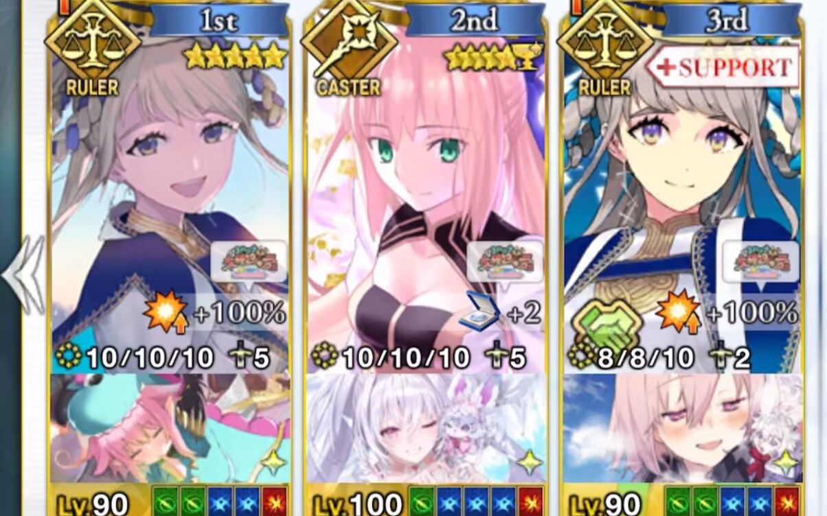 【FGO/新从者测试】W女教皇不换人与女教皇核心多核组队地铺三连思路演示FGO