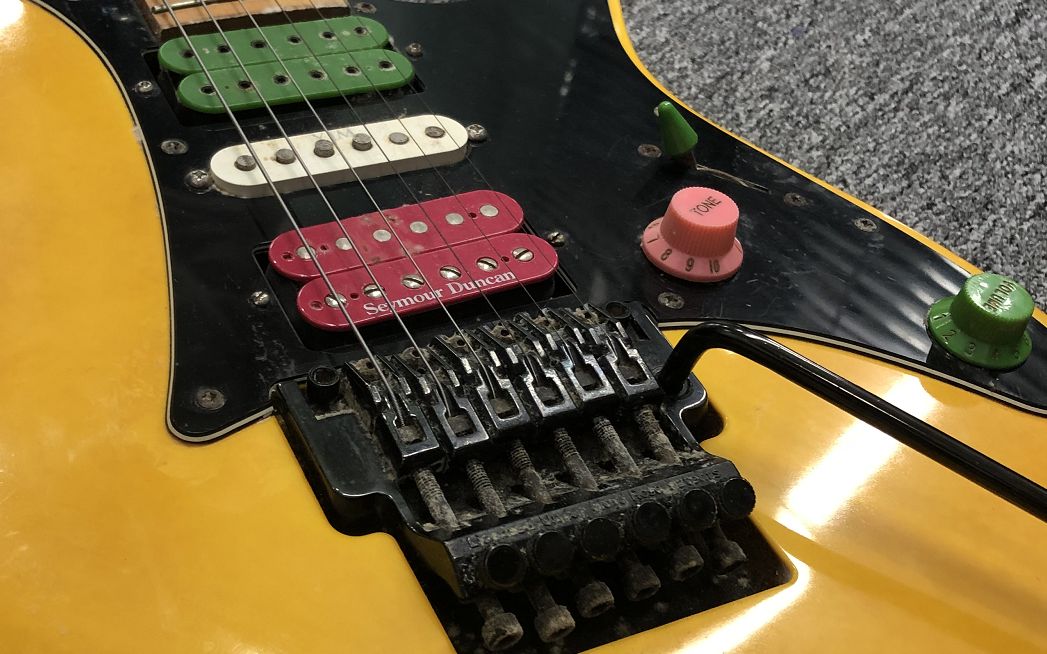 元年版本rg 550dy ibanze floyd rose 双摇琴桥颤音系统大拆解清理