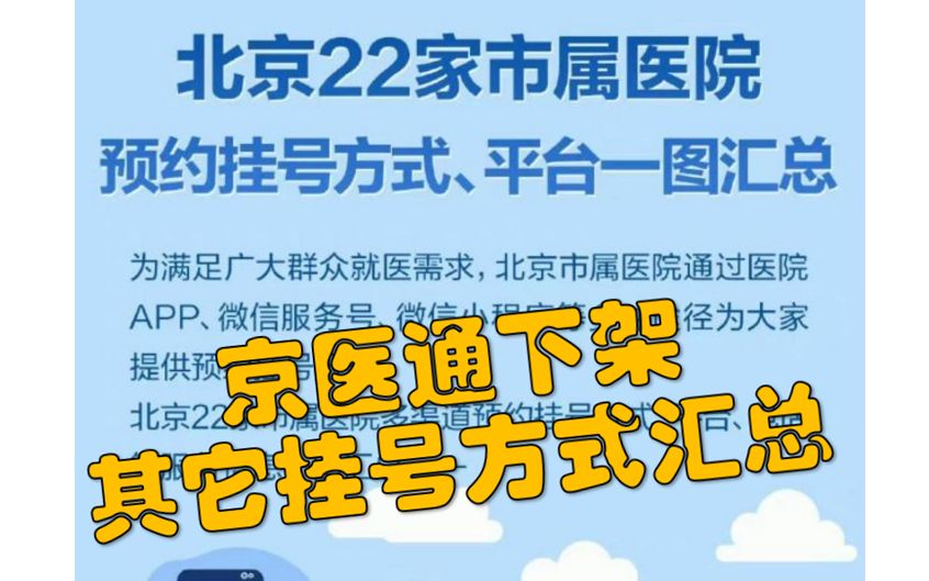 【京医通】4月24日起下线预约挂号服务哔哩哔哩bilibili