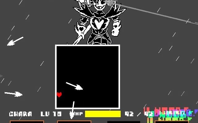 oversave-tale undyne战92hp通关(最终回合182hp)