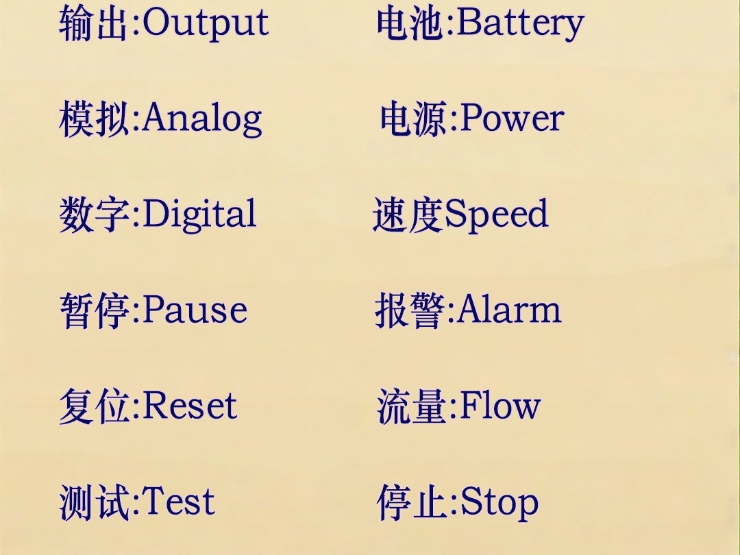电工必须知道的英文