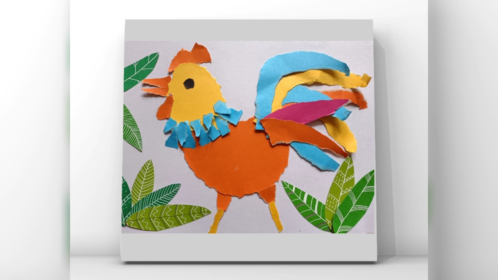 彩纸拼贴画动物图片
