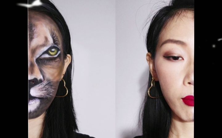 半人半狮妆妆容过程