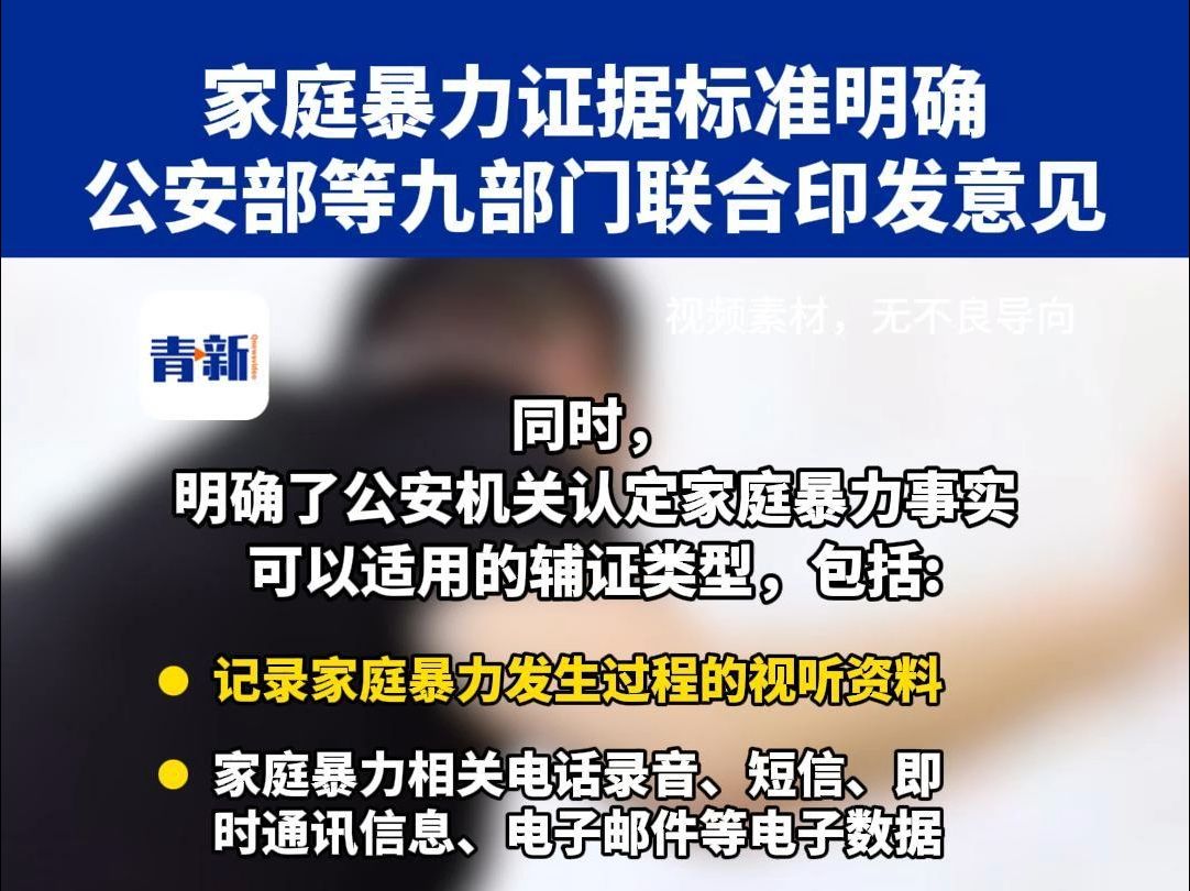 家庭暴力证据标准明确!公安部等九部门联合印发意见哔哩哔哩bilibili