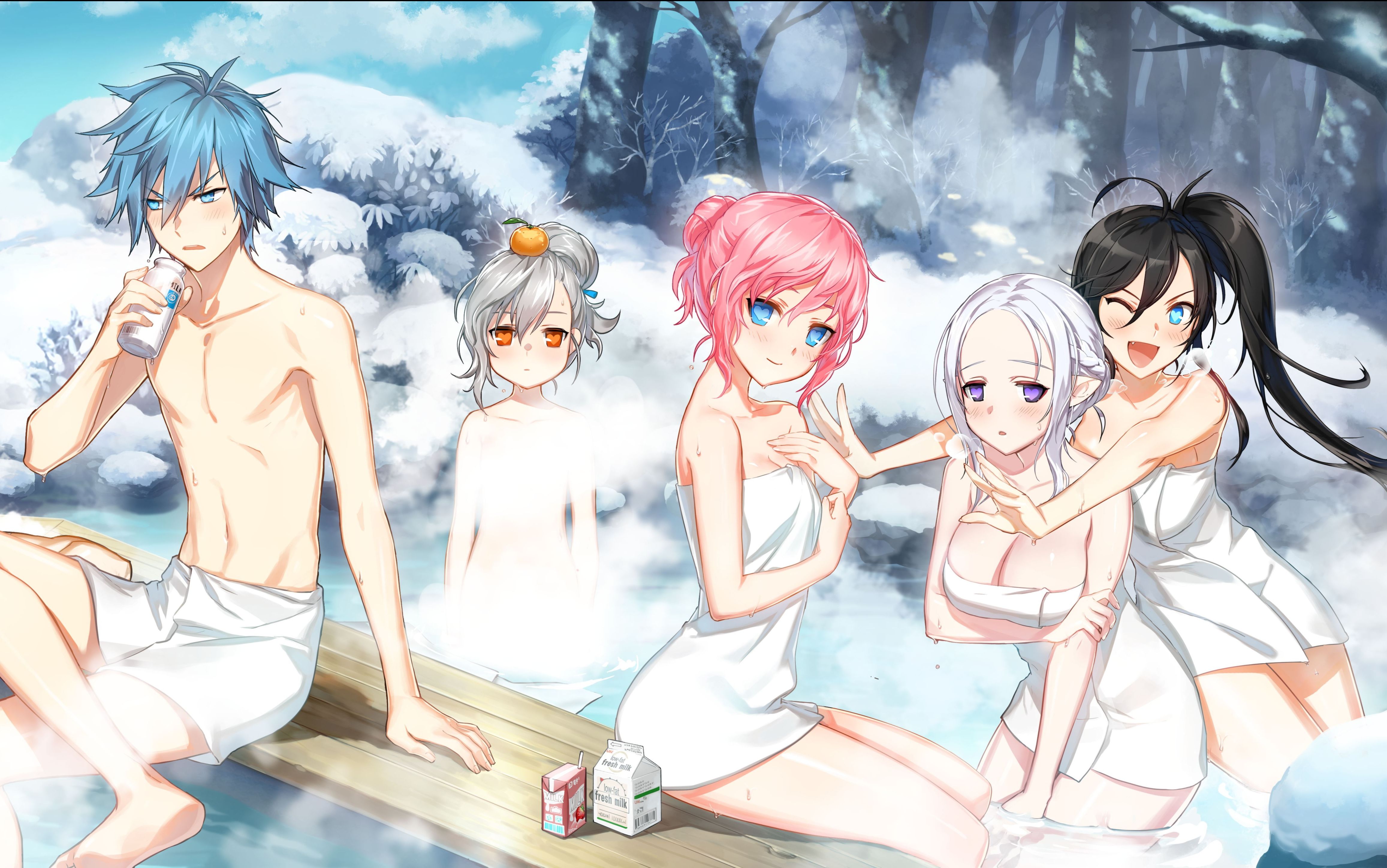 封印者韩服 薇欧蕾特(大小姐)紫罗兰温泉套木桶浴表情动作