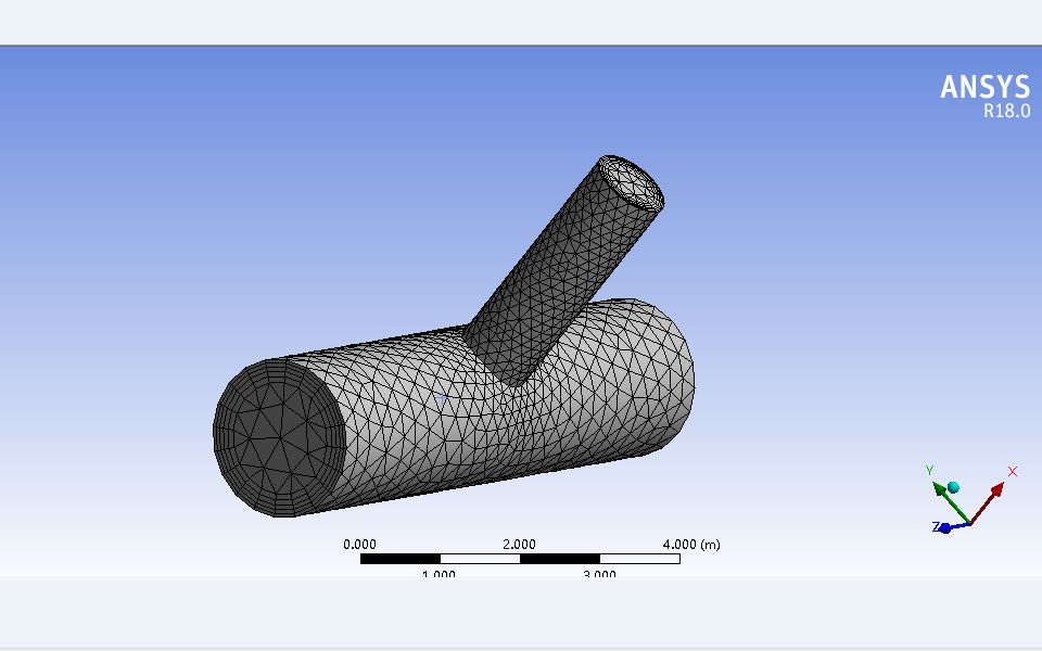 [图]ANSYS Mesh案例——交叉管（T型管）网格划分