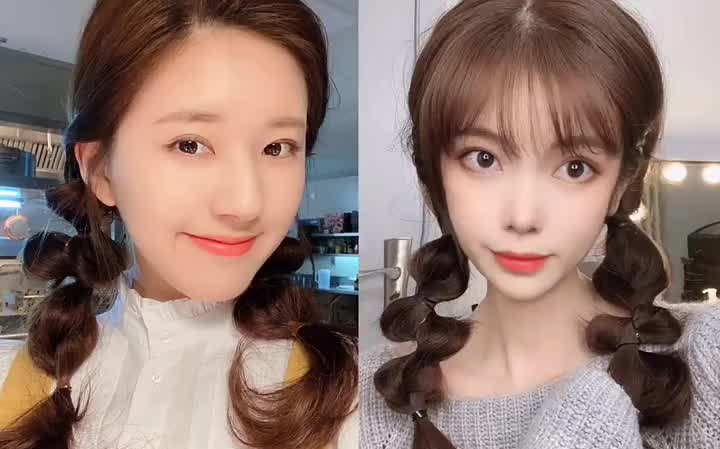 赵露思顾胜男同款发型|鬼马少女甜心泡泡辫|新剧我喜欢你双马尾|很