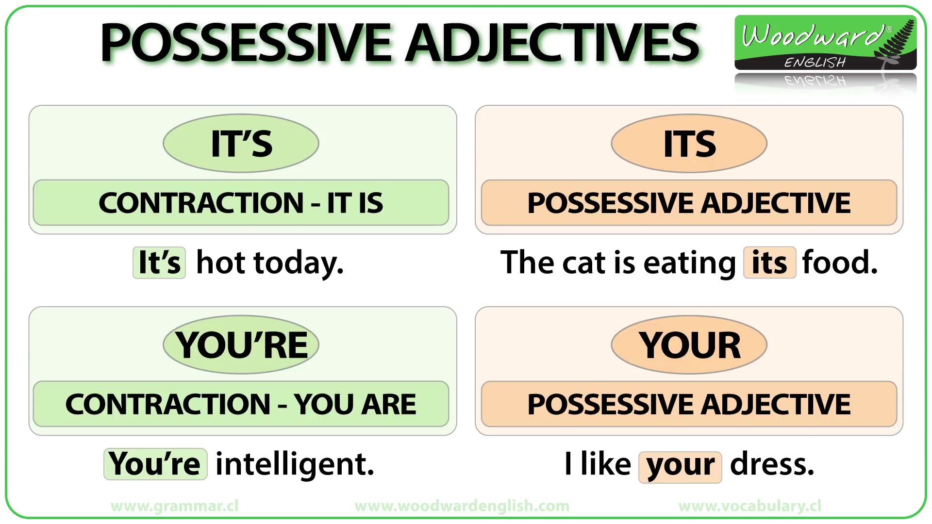 possessive adjectives in english - grammar lesson