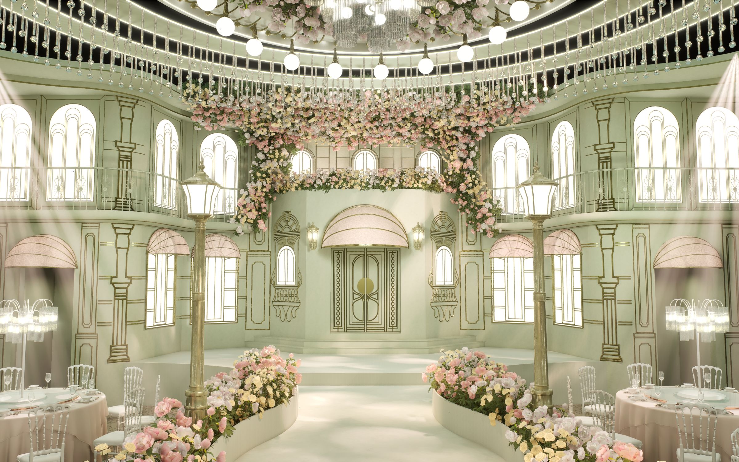 lumen全局光法式花园婚礼堂案例