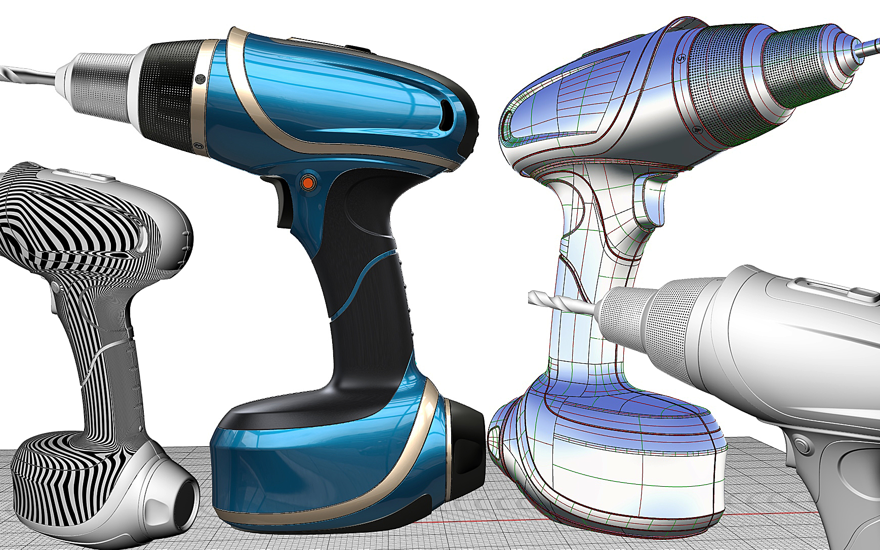 rhino3d电钻高级曲面建模表现综合技巧全细节处理