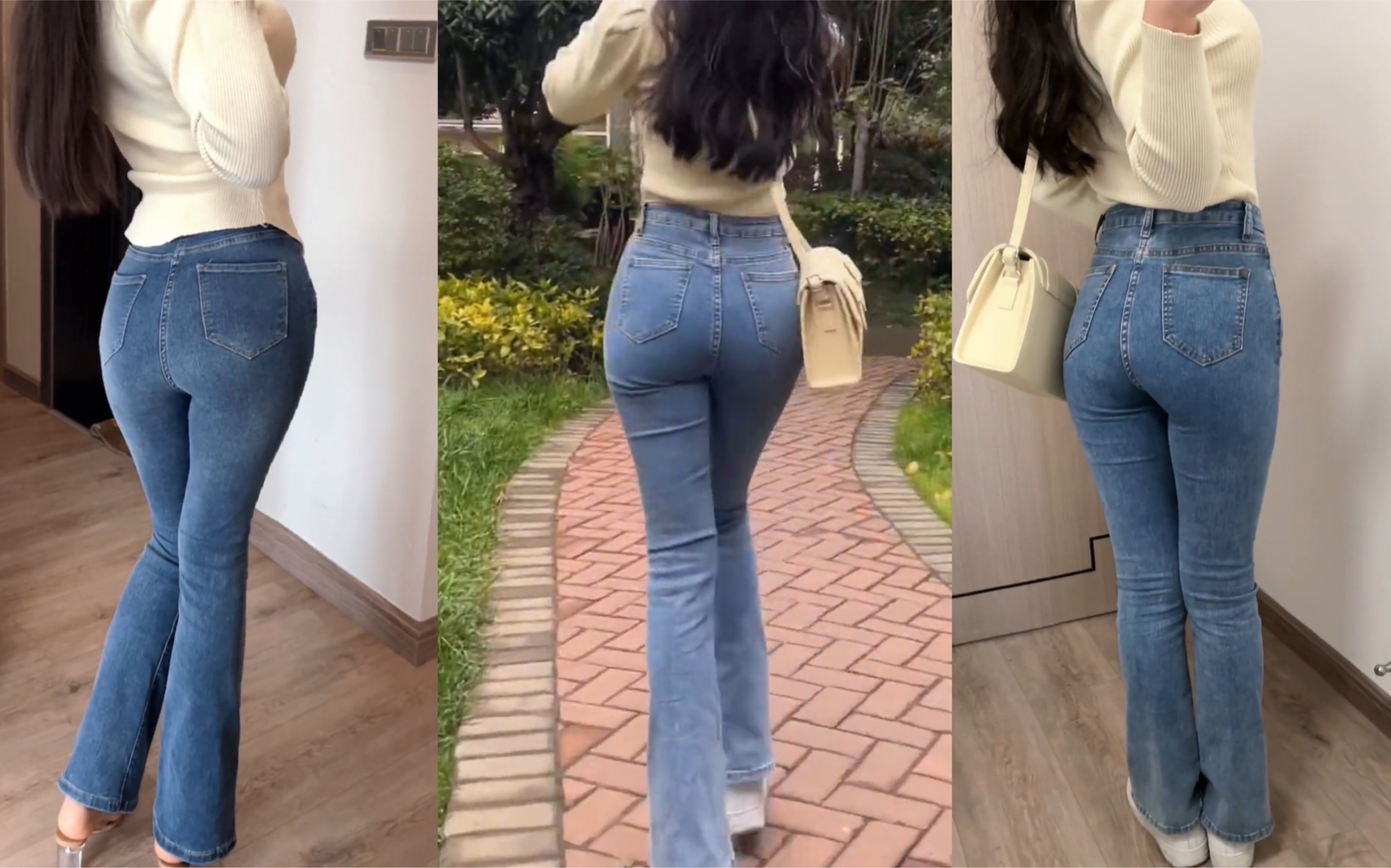 紧身牛仔裤才是yyds～梨形微胖身材