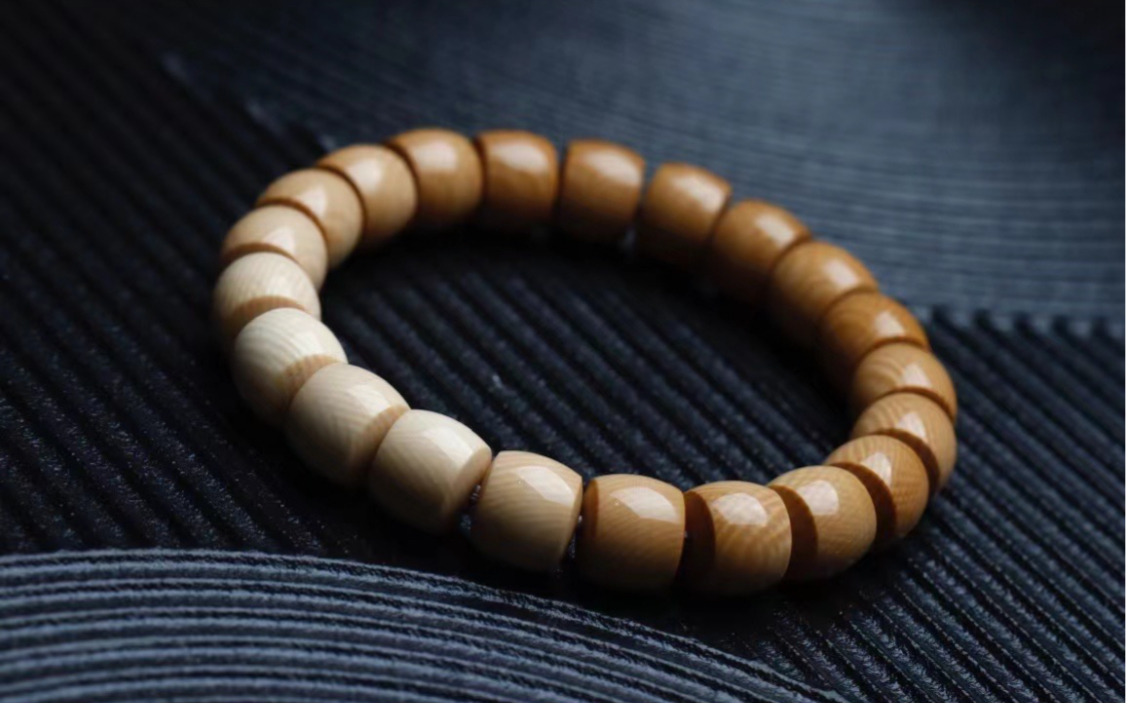 猛犸象牙/渐变色直切手串精工直切横切纹工艺改装手绕款,从冰咖到原色