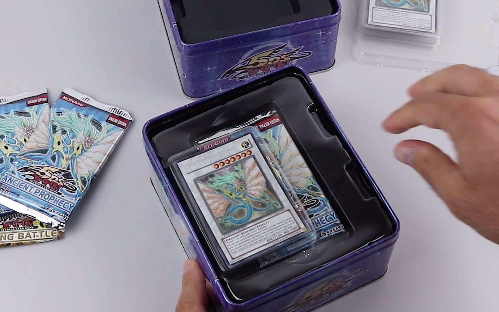 活动  游戏王5ds一刷铁盒开盒!古代妖精龙和动力工具龙!ct的scr