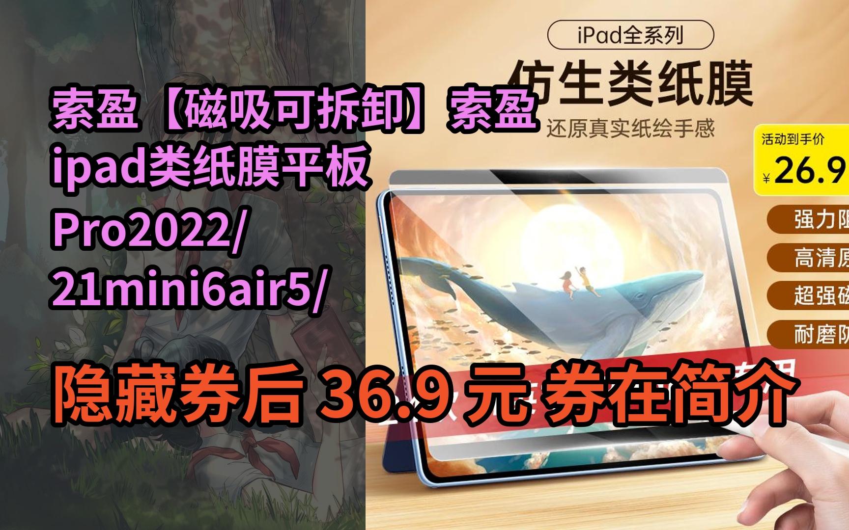 【隐𒉨—券】索盈【磁吸可拆卸】索盈ipad类纸膜平板Pro2022/21mini6air5/4/3纸质磨砂书写保护膜 【11英寸】ipadpro哔哩哔哩bilibili