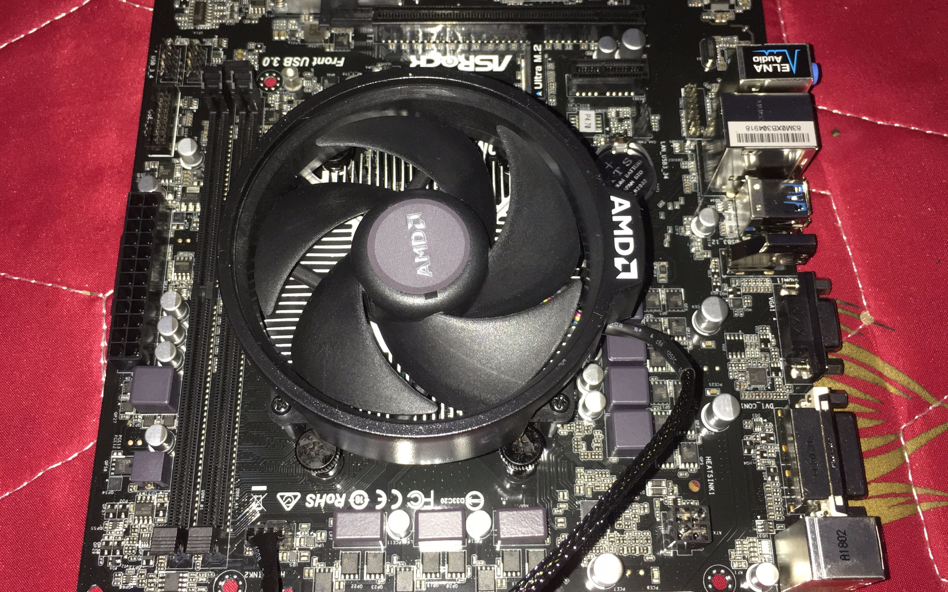 r3 2200g集显   华擎a320m-hdv主板套装开箱