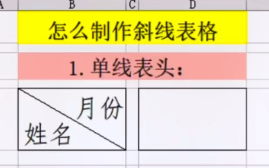 Excel怎么制作斜线表格.单线表头哔哩哔哩bilibili