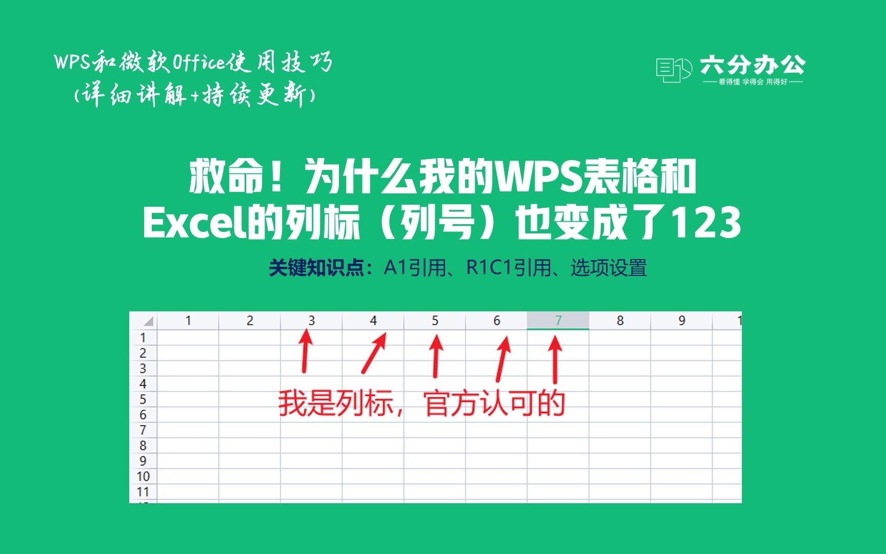 救命!为什么我的WPS表格和Excel的列标(列号)也变成了123
