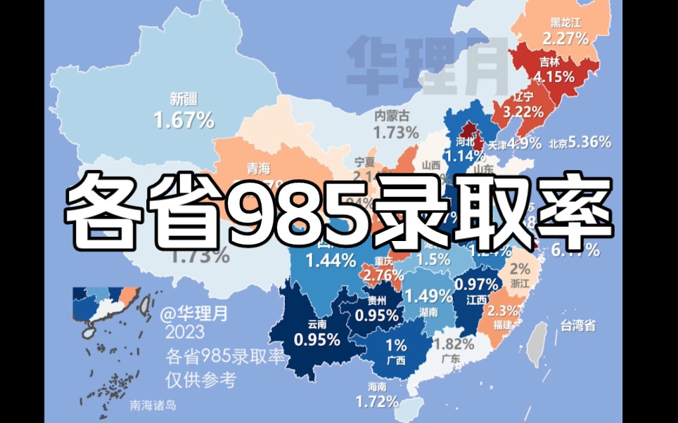 各省985大学录取率排名哔哩哔哩bilibili