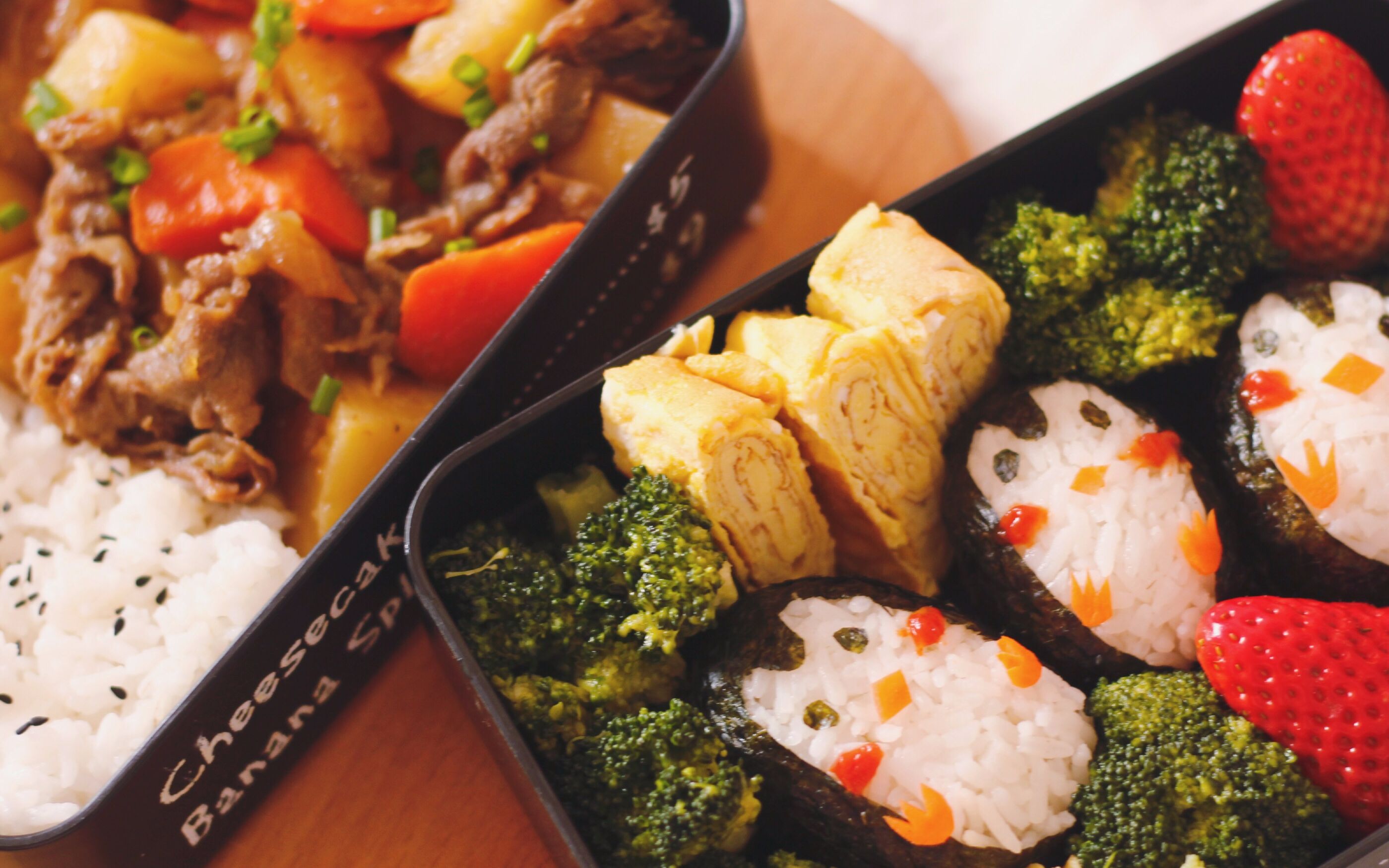 【黑猫厨房】【猫大人便当】日式马铃薯炖肉 小企鹅饭团