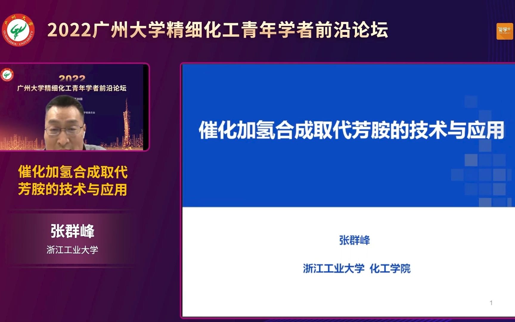 浙江工业大学张群峰研究员:催化加氢合成取代芳胺的技术与应用哔哩哔哩bilibili