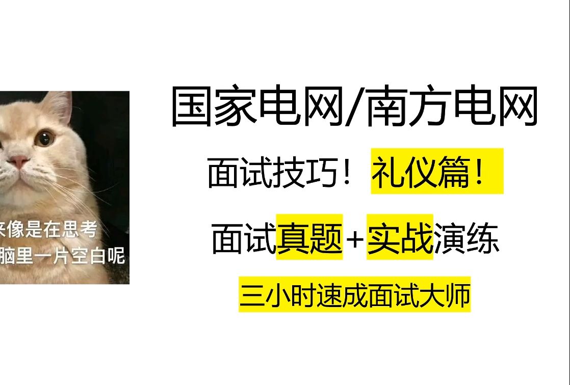 国家电网|南方电网,面试技巧!礼仪篇!面试真题实战演练!三小时速成面试大师!哔哩哔哩bilibili