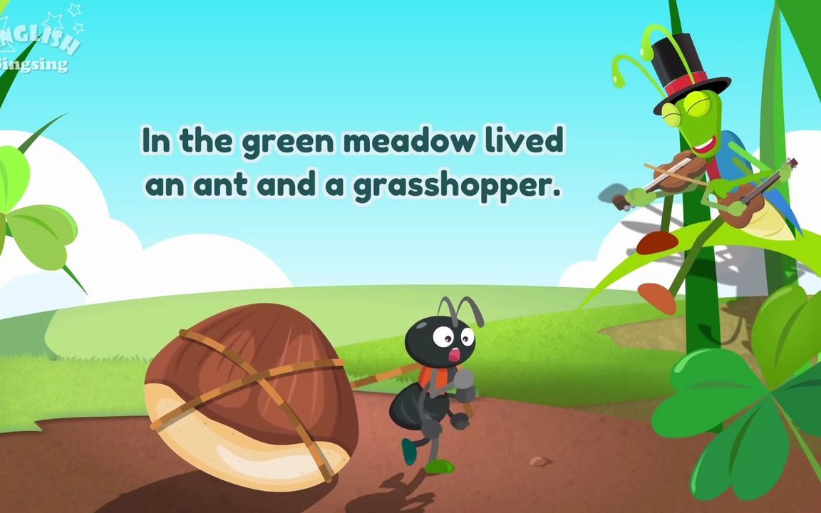 [图]The Ant and the Grasshopper 蚂蚁和蚱蜢｜English Fairy Tale Stories 英文童话故事