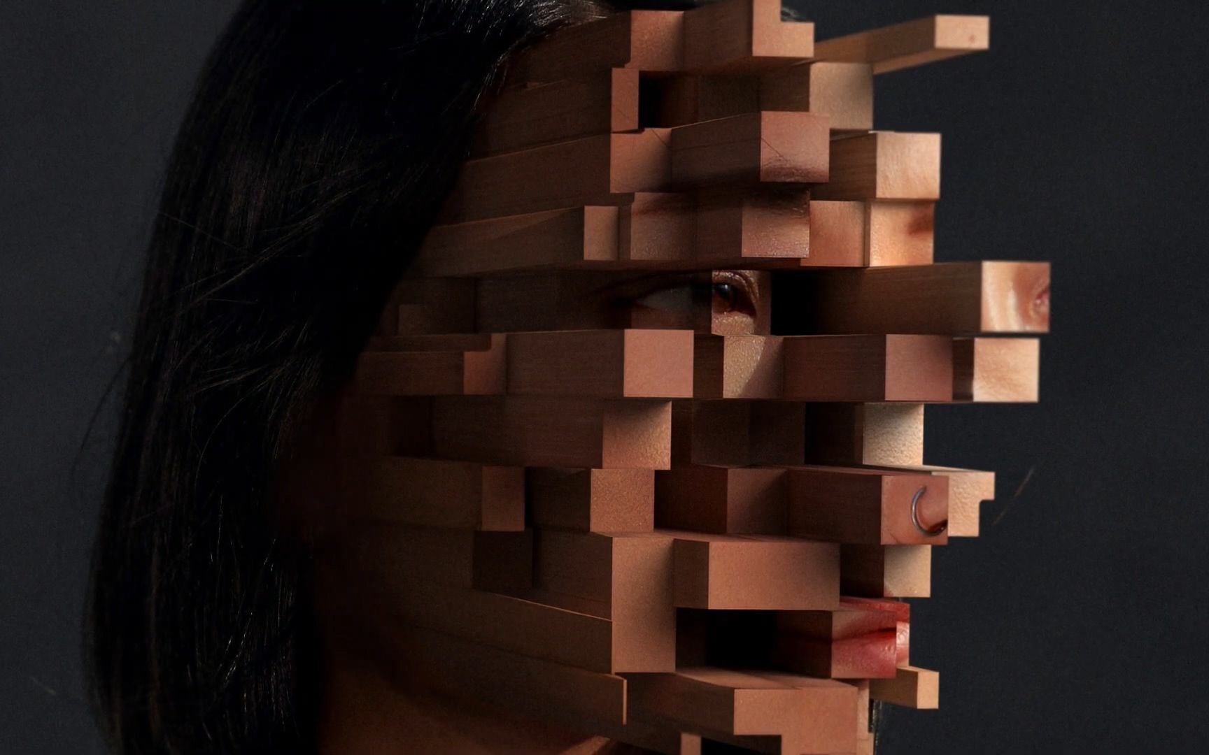 [图]Photoshop高级材质23 - Pixelated 3d Blockhead Effect