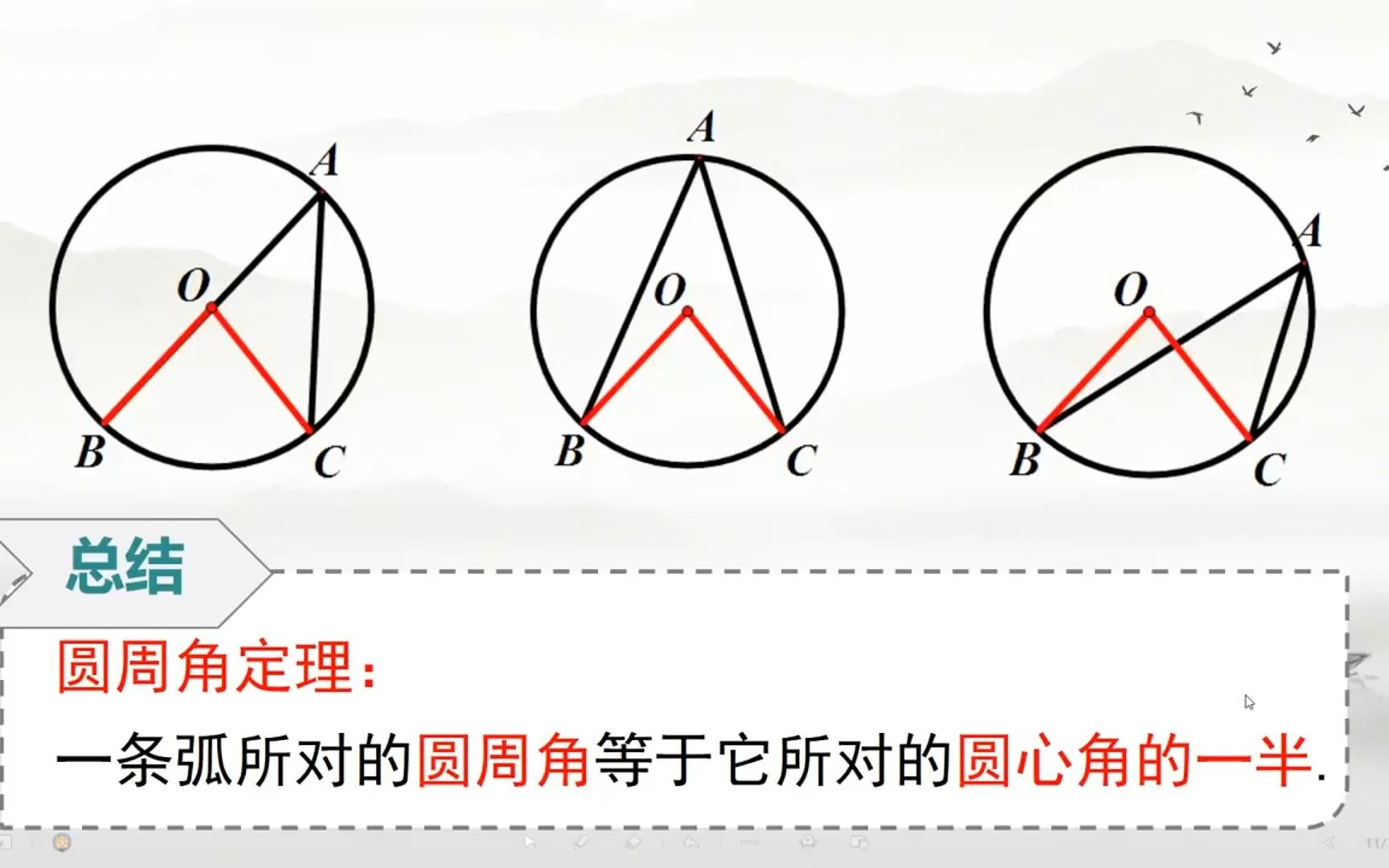 九年级数学同步学 圆心角定理及推论2