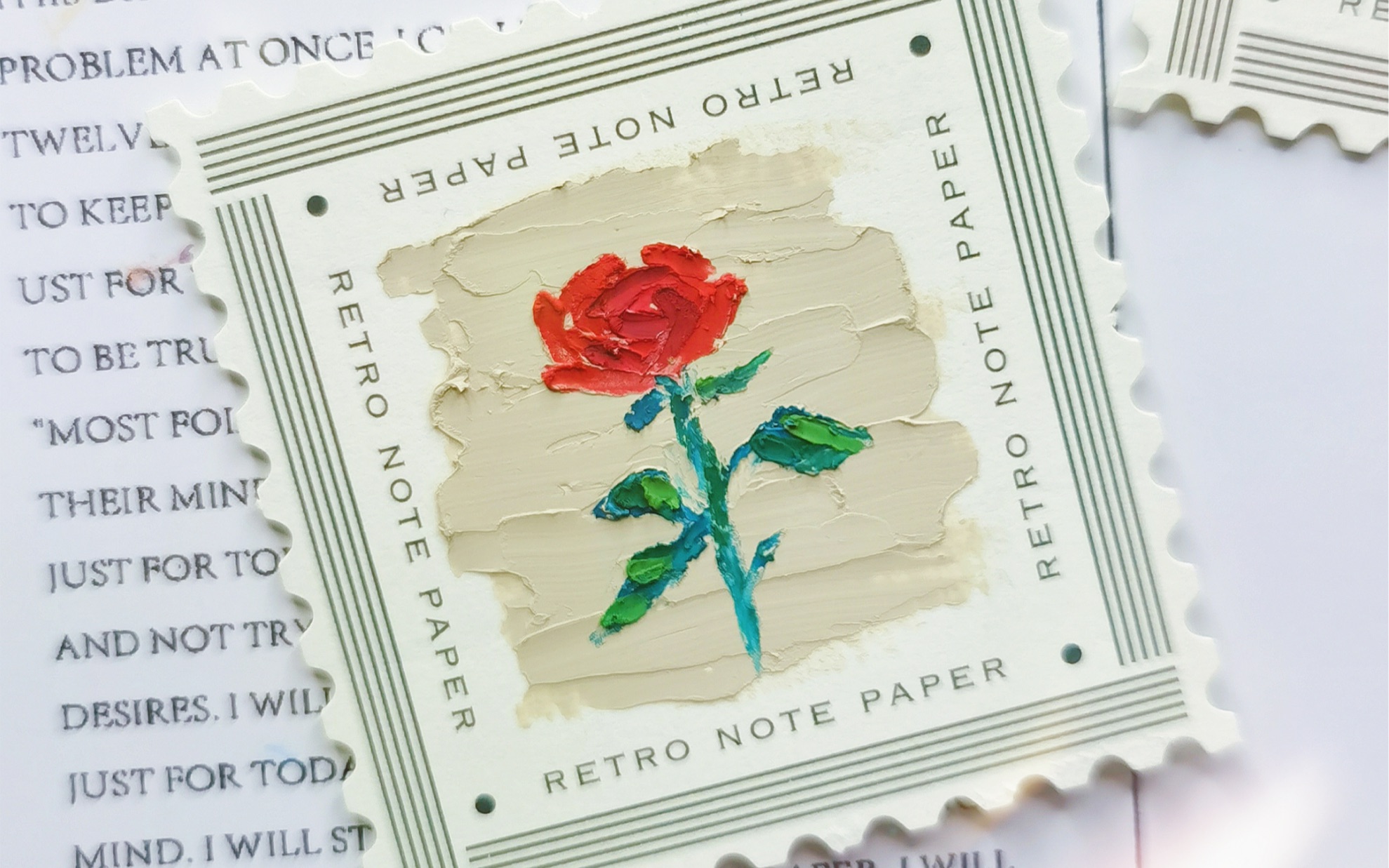 油画棒丨玫瑰小邮票