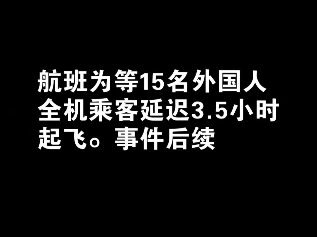 航班为等15名外国人,全机乘客延迟3.5小时起飞事件后续哔哩哔哩bilibili