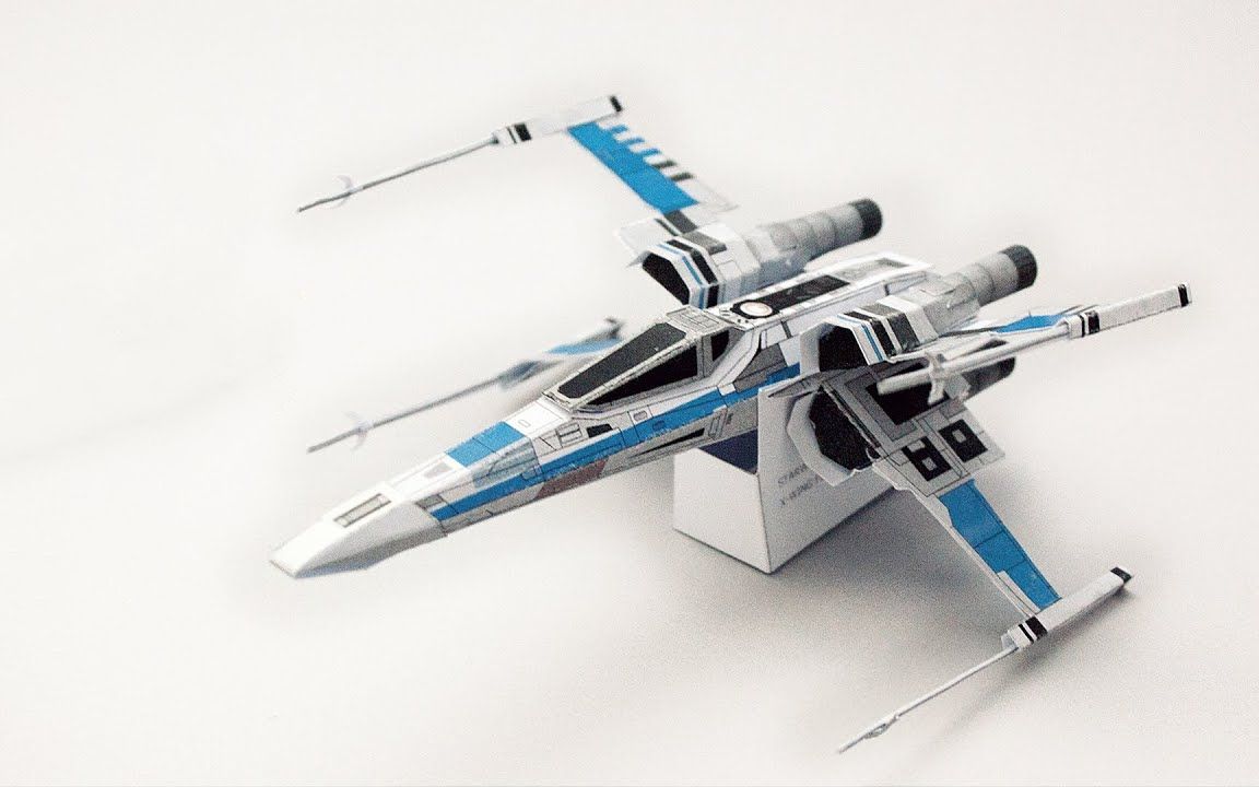 纸模x翼星际战斗机制作过程,还原度超高,太帅啦!